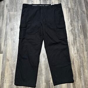Smith’s Workwear Fleece Lined Canvas Cargo Pants Men 42x30 Black NWT